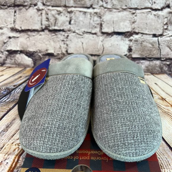 Dearfoams No Sweat Comfort Women's Gray Super Comfy Memory Foam Slippers L 9.5 - Picture 2 of 9